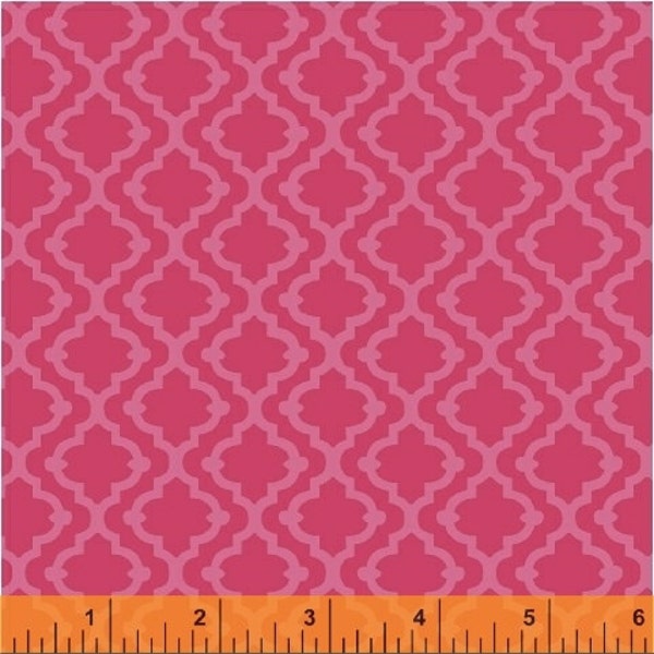 Windham Fabrics, Tiles (pink) "Meet the Royal Court" by Jill McDonald, per half-yard