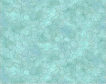 Wild Meadow by Sue Miano, Petal Pavers in Aqua, Windham Fabrics, per half-yard,