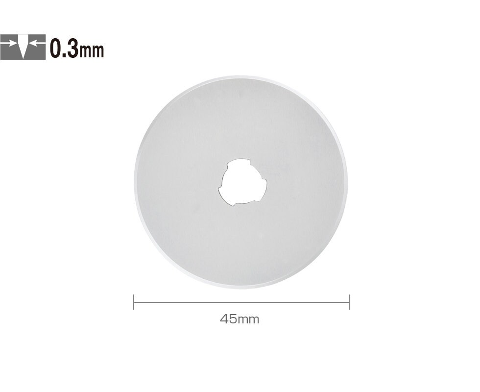 OLFA 45 Mm Wolframstahl Drehklingen – 10 Stück, Für Rollschneider, Schneidet Bis Zu 8 Lagen Stoff