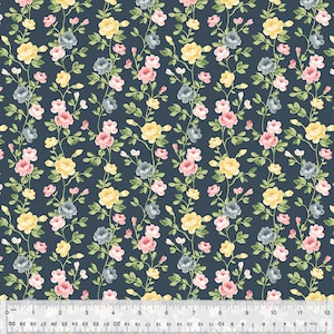 Laurel by Whistler Studios, Spring Flow in Navy, per half-yard, Windham Fabrics