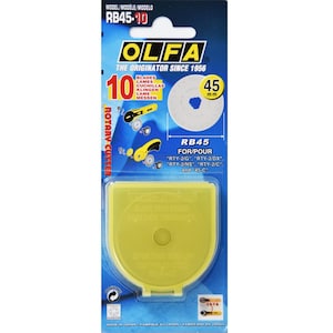 OLFA 45 mm wolfraam gereedschapsstaal roterend mes, verpakking van 10 (RB45-10)