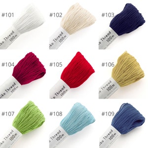Olympus Sashiko Thread - Solid Colour, 100m skein, 30 Colours Avail. Select Colour