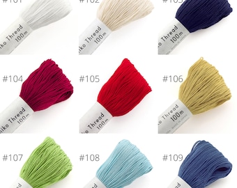Olympus Sashiko Thread - Solid Colour, 100m skein, 30 Colours Avail. Select Colour