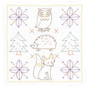 Olympus #SK-329 Japanese Sashiko Sampler Kit – Forest (White) Scandinavian Series