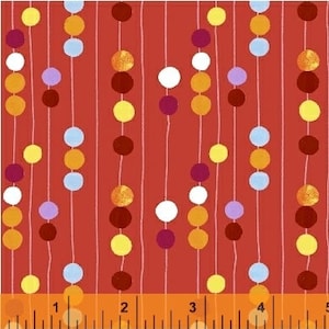 Windham Fabrics, Color and Count by Jill McDonald, Abacus (red), 28&quot; (LAST piece, Remnant, End of Bolt)