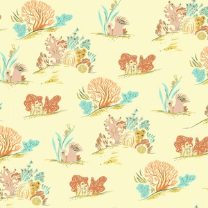 Windham Fabrics, Malibú, Coral en Coral, por Heather Ross, por media yarda