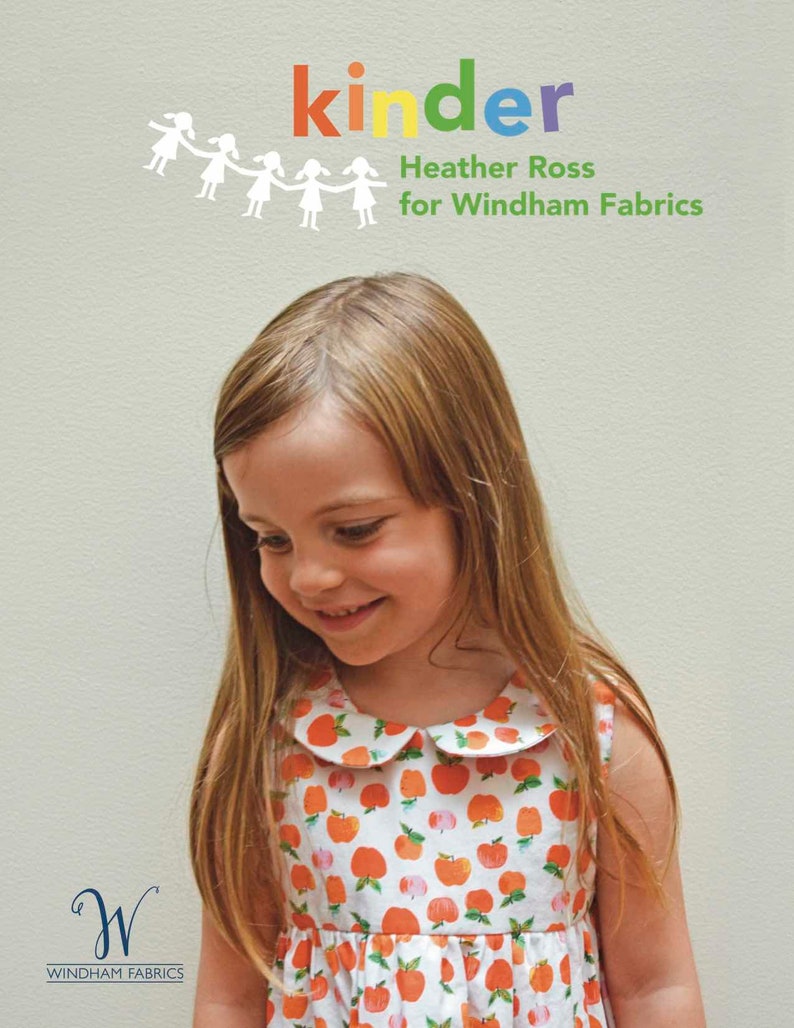 End of Bolt piece Paper Dolls in Blue Kinder by Heather Ross Windham Fabrics 1Y 22
