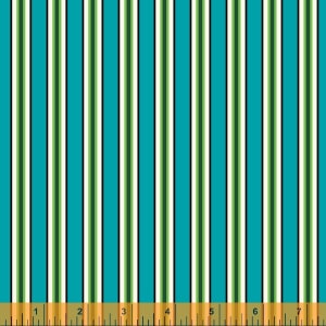 Five and Ten by Denyse Schmidt, Candy Stripe in Cyan, Windham Fabrics, per half yard