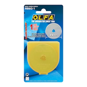 OLFA 60mm Tungsten Tool Steel Rotary Blade, Pack Of 1 (RB60-1)