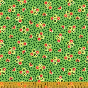 Five and Ten by Denyse Schmidt, Pop Posey in Green, Windham Fabrics, per half yard