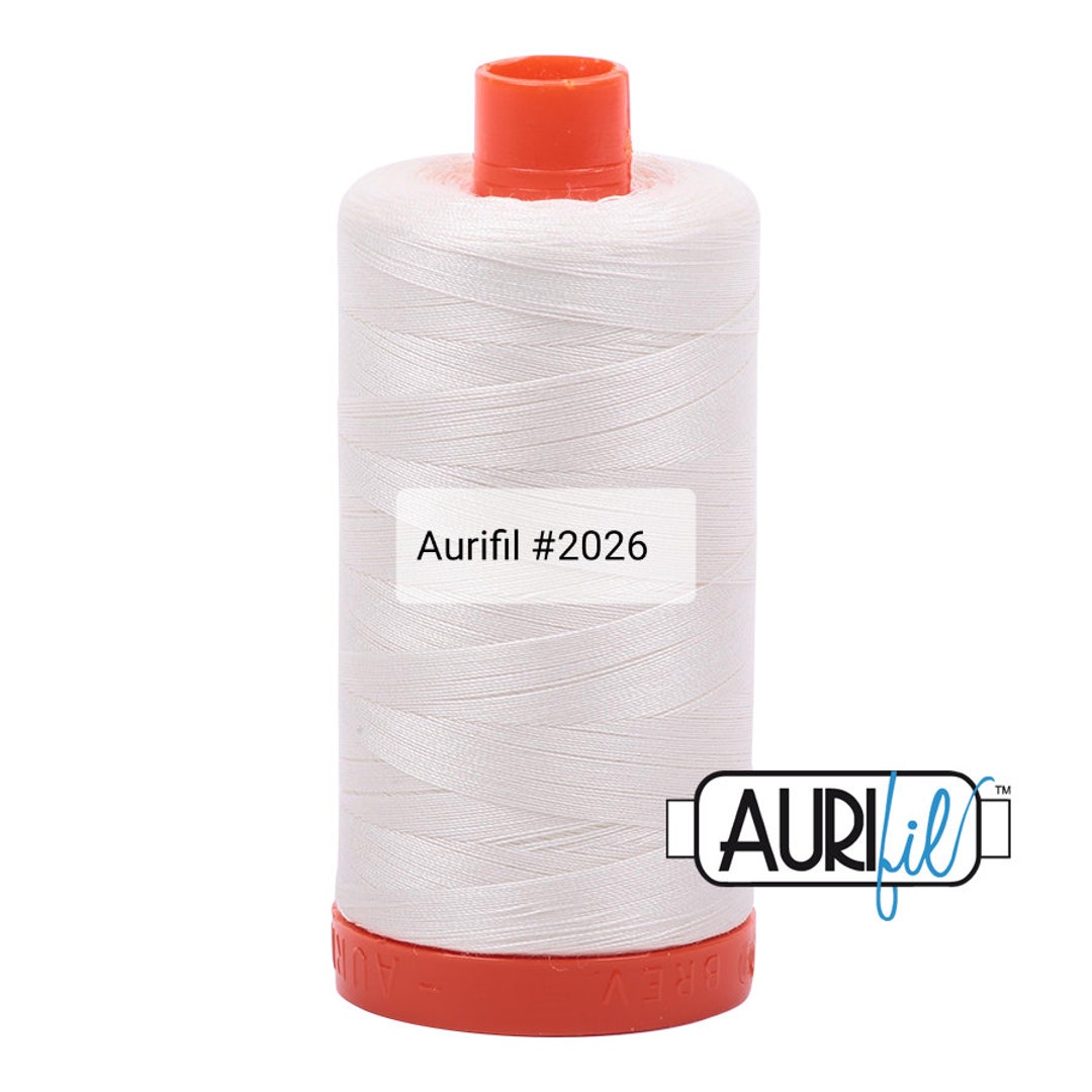 Aurifil Mako-50 WT Baumwoll-Garn – 3 Große Spulen (1422 Yards) In Kreidefarben – Made In Italy