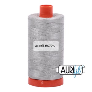 Aurifil 50wt Mako Cotton Thread - Large Spool, #6726 - Fog