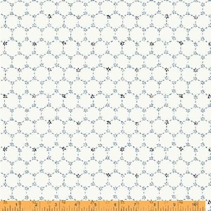 Indigo Stitches by Whistler Studios, Honeycomb in Ivory, per half-yard, Windham Fabrics