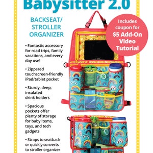 Achterbank Babysitter 2.0, Achterbank/kinderwagen Organizer, Patronen van Annie, Patroonboekje