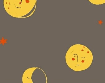 Windham Fabrics, Moons in Charcoal &quot;Far Far Away 2&quot; by Heather Ross, per half-yard