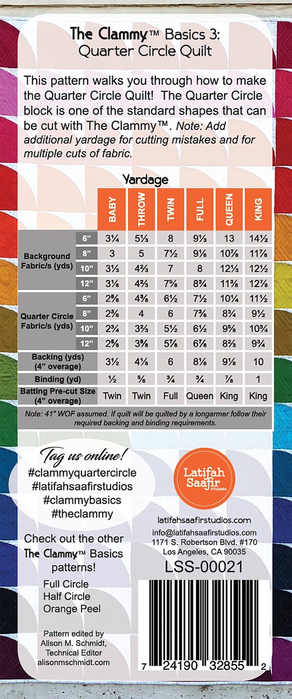 PRE ORDER - Clammy Basics 3: Quarter Circle Quilt PRE ORDER - Clammy Basics 3: Quarter Circle Quilt