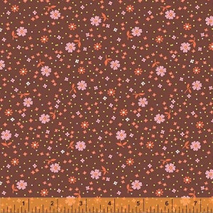 Darling di Denyse Schmidt, Dotty Daisy in Nut, per mezzo metro, Windham Fabrics