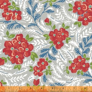 Windham Fabrics, Large Floral (Grey) &quot;Hazel&quot; by Allison Harris of Cluck Cluck Sew, per half-yard