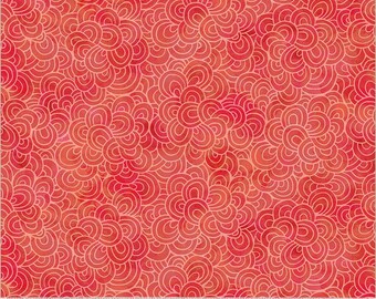 Wild Meadow by Sue Miano, Petal Pavers in Coral, Windham Fabrics, per half-yard,
