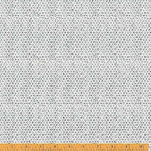 Indigo Stitches by Whistler Studios, Hexie in Ivory, per half-yard, Windham Fabrics