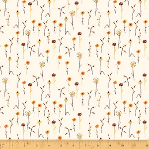 Windham Fabrics, Wildflowers in Cream &quot;Far Far Away 3&quot; by Heather Ross, per half-yard