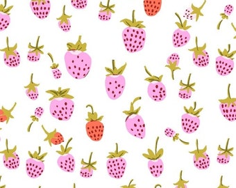 Heather Ross 20th Anniversary, Strawberry in Lilac, by Heather Ross for Windham Fabrics, per half-yard, Briar Rose