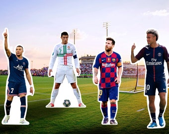 Soccer players Cut out signs. Soccer decoration. Sports decoration. Soccer yard signs. Kylian Mbappé,Cristiano Ronaldo,Lionel Messi, Neymar.