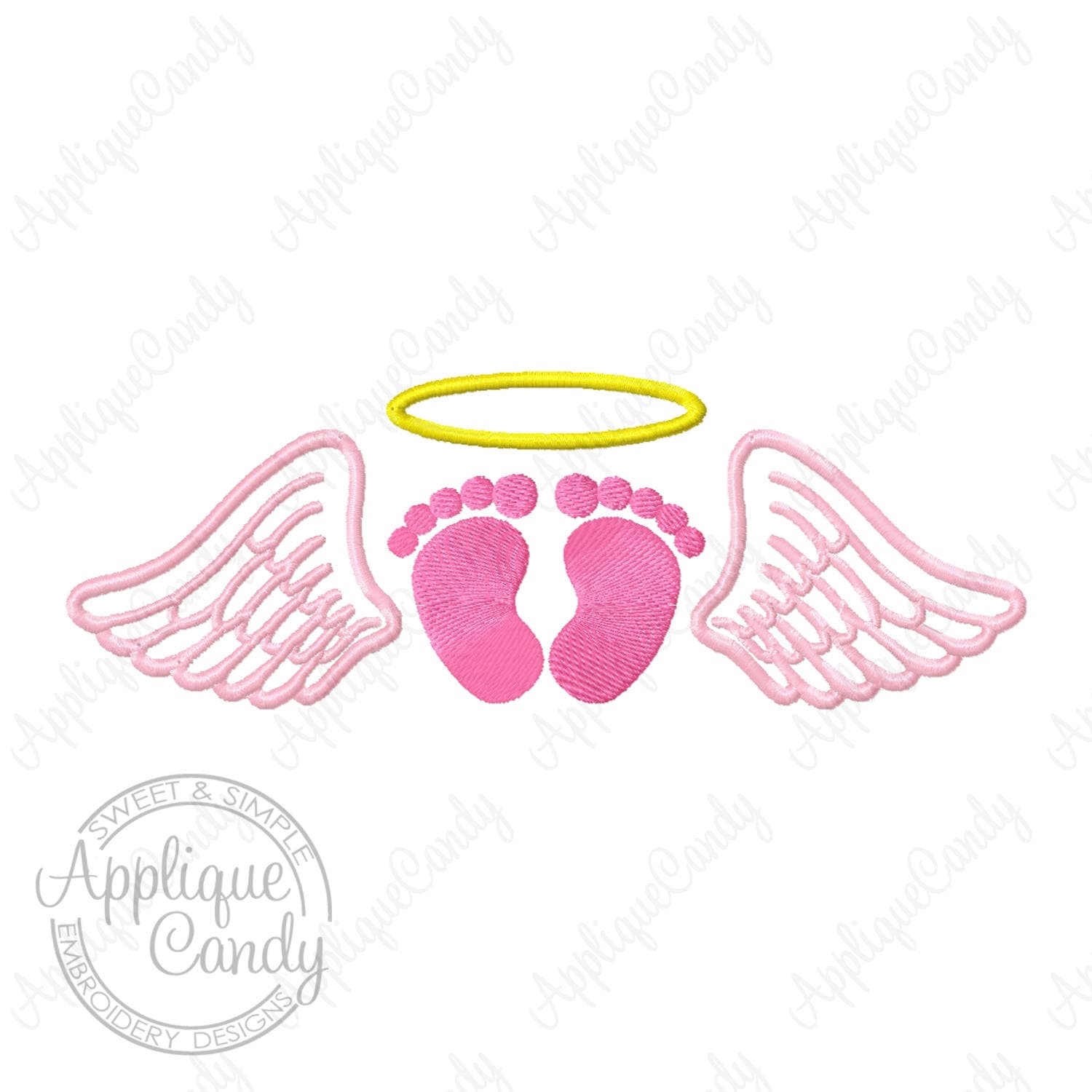 Download Angel Wing Footprints Halo Fill Machine Embroidery Design 4x4 | Etsy