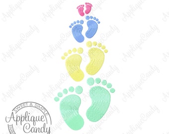 Baby Feet Solid Fill Machine Embroidery Design Digital File 1x1 2x2 3x3 4x4 foot print prints INSTANT DOWNLOAD