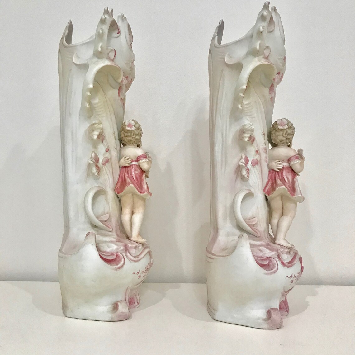 Antique Vintage Rare Kalk Germany Porcelain Bisque Pair Etsy