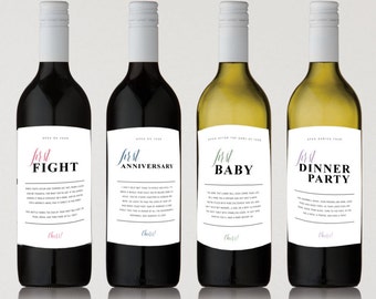 PRINTABLE Wedding Wine Labels Milestone Stickers Unique PRINTABLE Wedding Wine Labels Milestone Stickers Unique