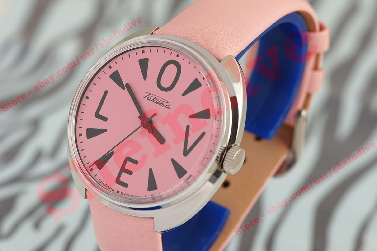 Ruso URSS Raro Reloj de pulsera de estilo único Raketa Big ZERO Love ...