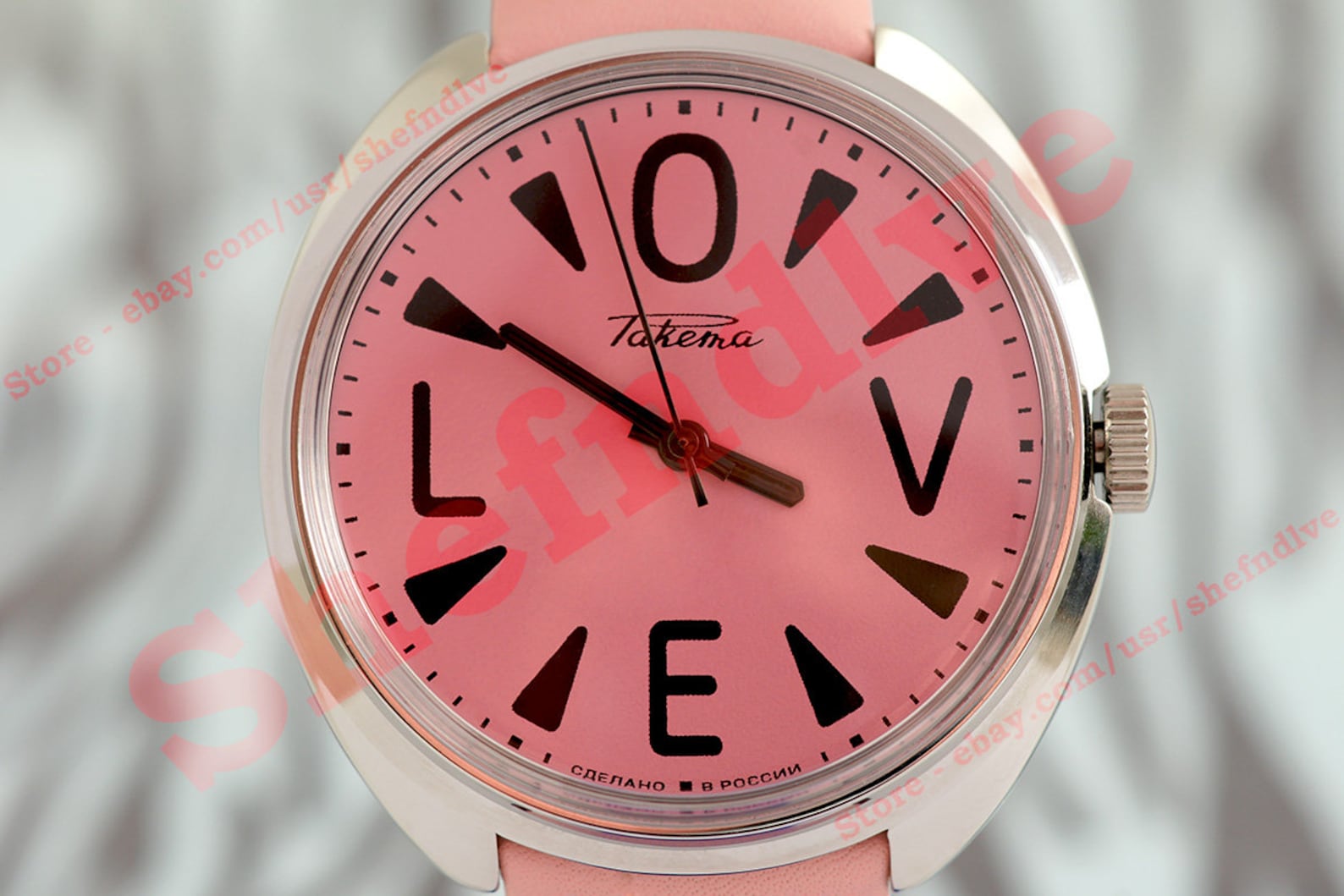 Ruso URSS Raro Reloj de pulsera de estilo único Raketa Big ZERO Love ...