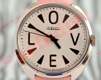 Fashion Russian USSR Rare Unique style wristwatch Raketa Big ZERO Love cal. 2609