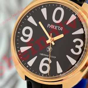 Vintage beautiful wristwatch Raketa cal. 2609 Big ZERO Rare Russian USSR