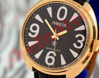 Vintage beautiful wristwatch Raketa cal. 2609 Big ZERO Rare Russian USSR