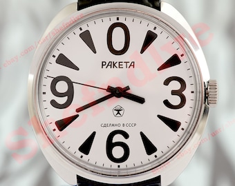 Big ZERO Rare Russian USSR vintage beautiful wristwatch Raketa cal. 2609