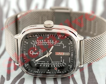 Slava Medicine Medical Russian USSR vintage OLD stock wrist watch cal. 2428 Slawa PULSOMETER