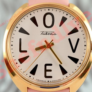Love cal. 2609 Russian USSR Rare Unique style wristwatch Raketa Big ZERO