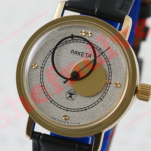Copernicus russische UdSSR Vintage Space Style Uhr Raketa Herrengeschenk cal. 2609 Mond & Erde