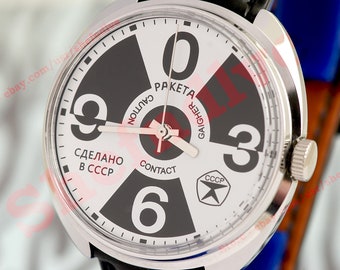 Big ZERO Atom Rare Russian USSR Raketa Vintage beautiful wristwatch cal. 2609