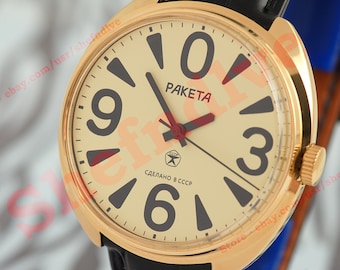 Raketa cal. 2609 Big ZERO Rare Russian USSR Vintage beautiful wristwatch