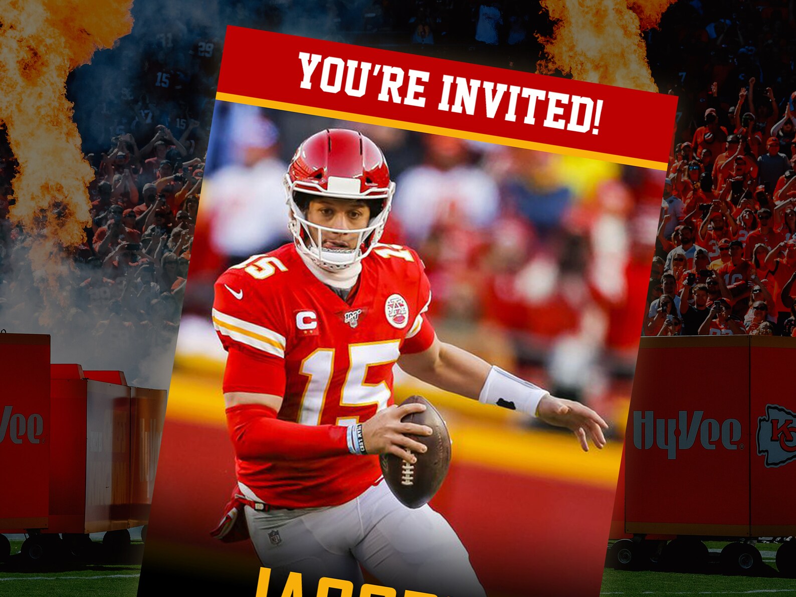 Kansas City Chiefs Themed Ticket Invitation Chiefs Ticket Etsy