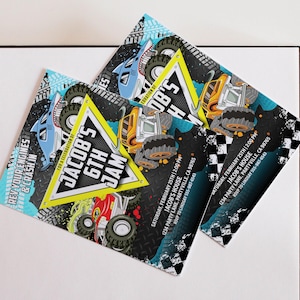 Monster Truck Birthday Invitation, Monster Jam Party (Digital or Printed) image 2