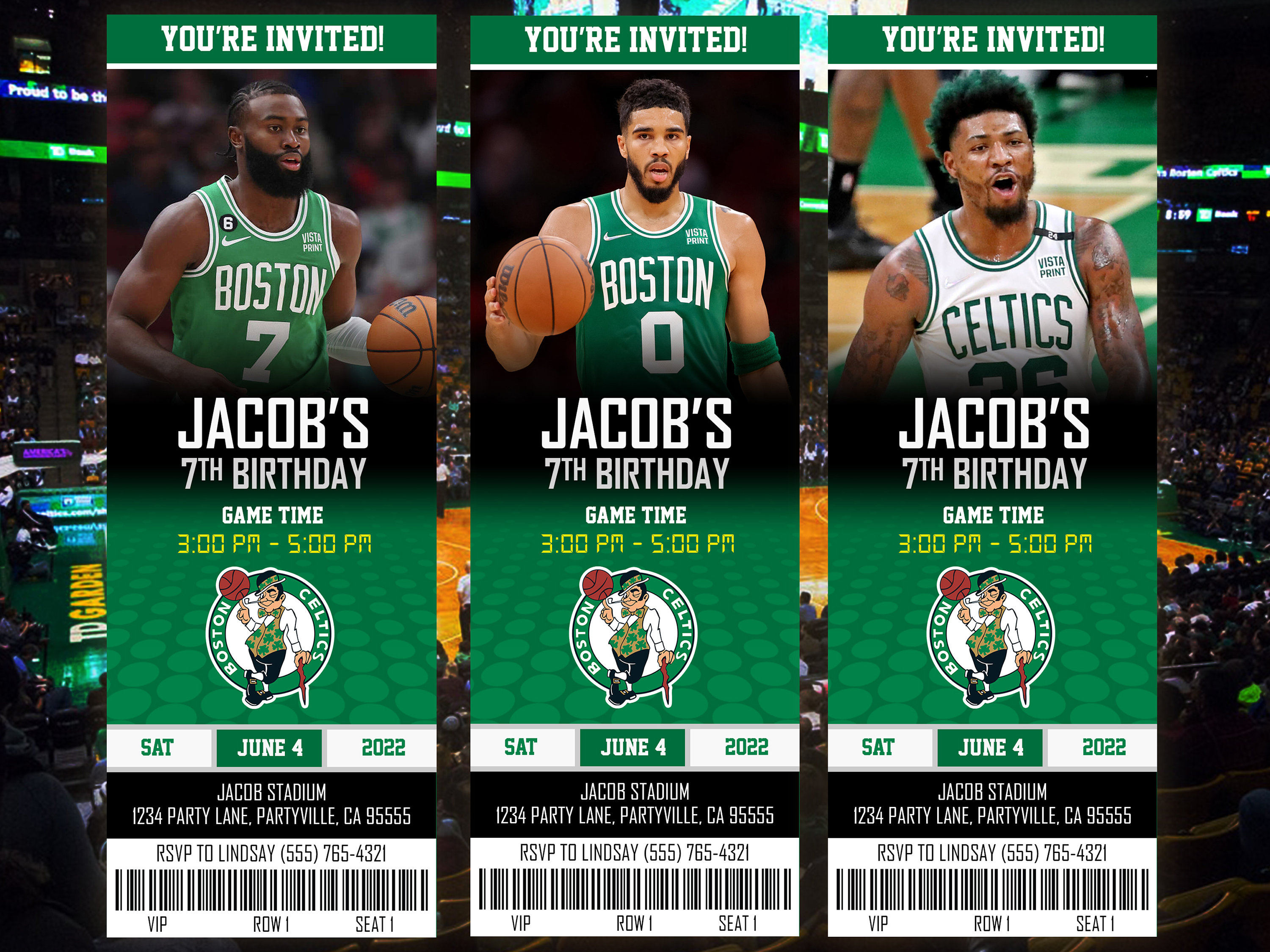 Boston Celtics Themed Ticket Invitation Boston Celtics Etsy