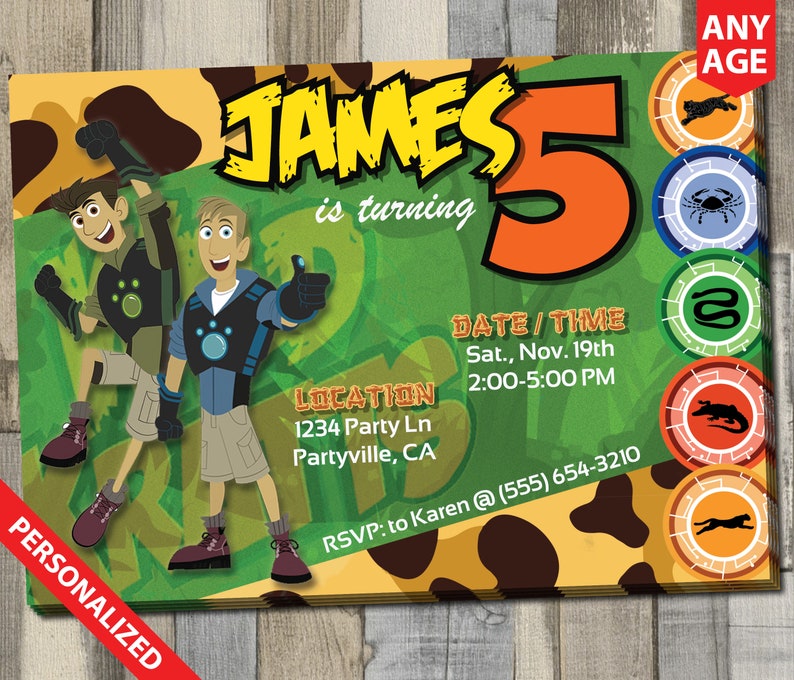 Wild Kratts Birthday Invitation Wild Kratts Birthday Wild