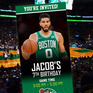 Boston Celtics Themed Ticket Invitation, Boston Celtics Invite, Celtics ...