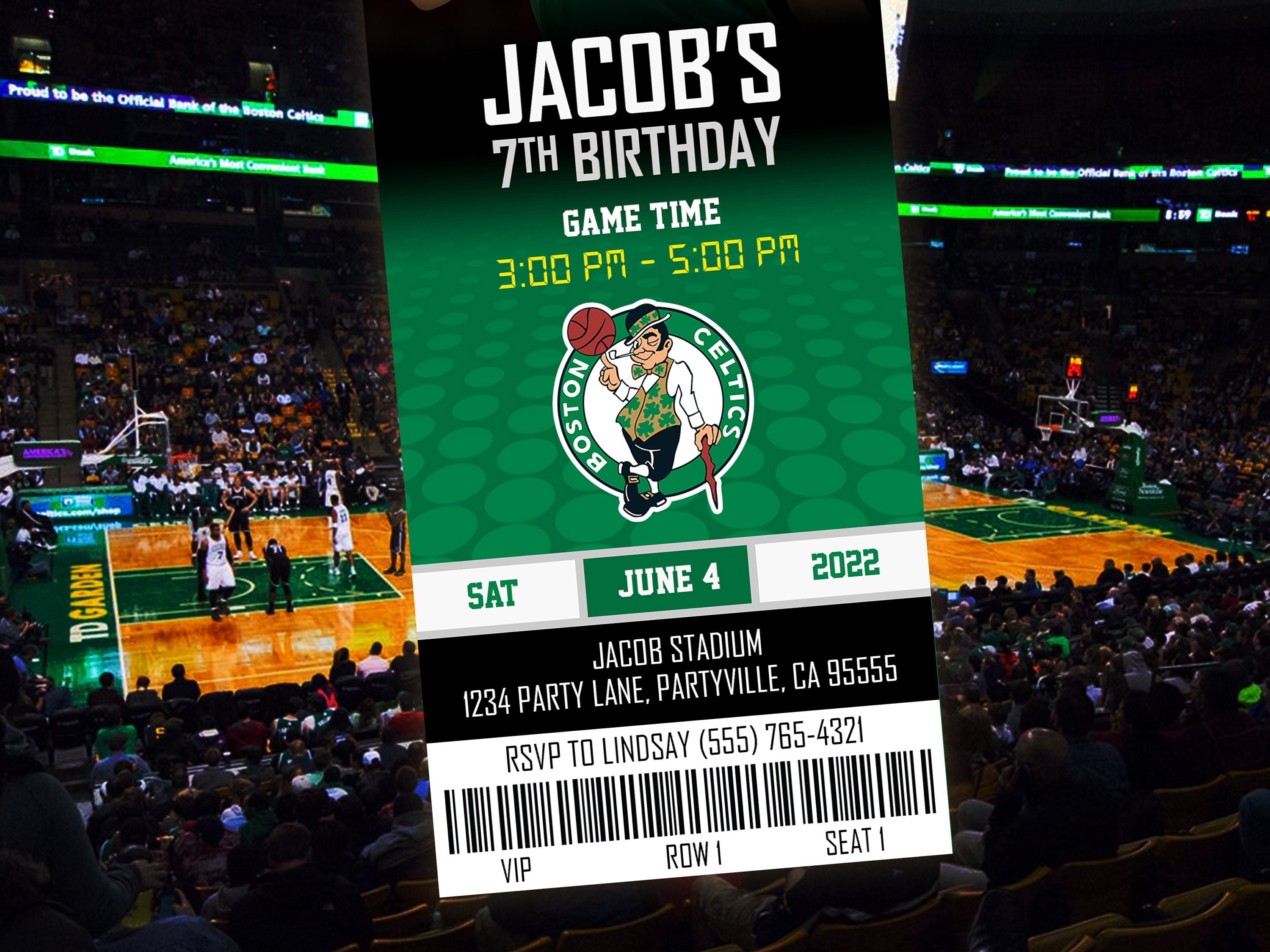 Boston Celtics Themed Ticket Invitation Boston Celtics Etsy Boston Celtics Themed Ticket Invitation Boston Celtics Etsy