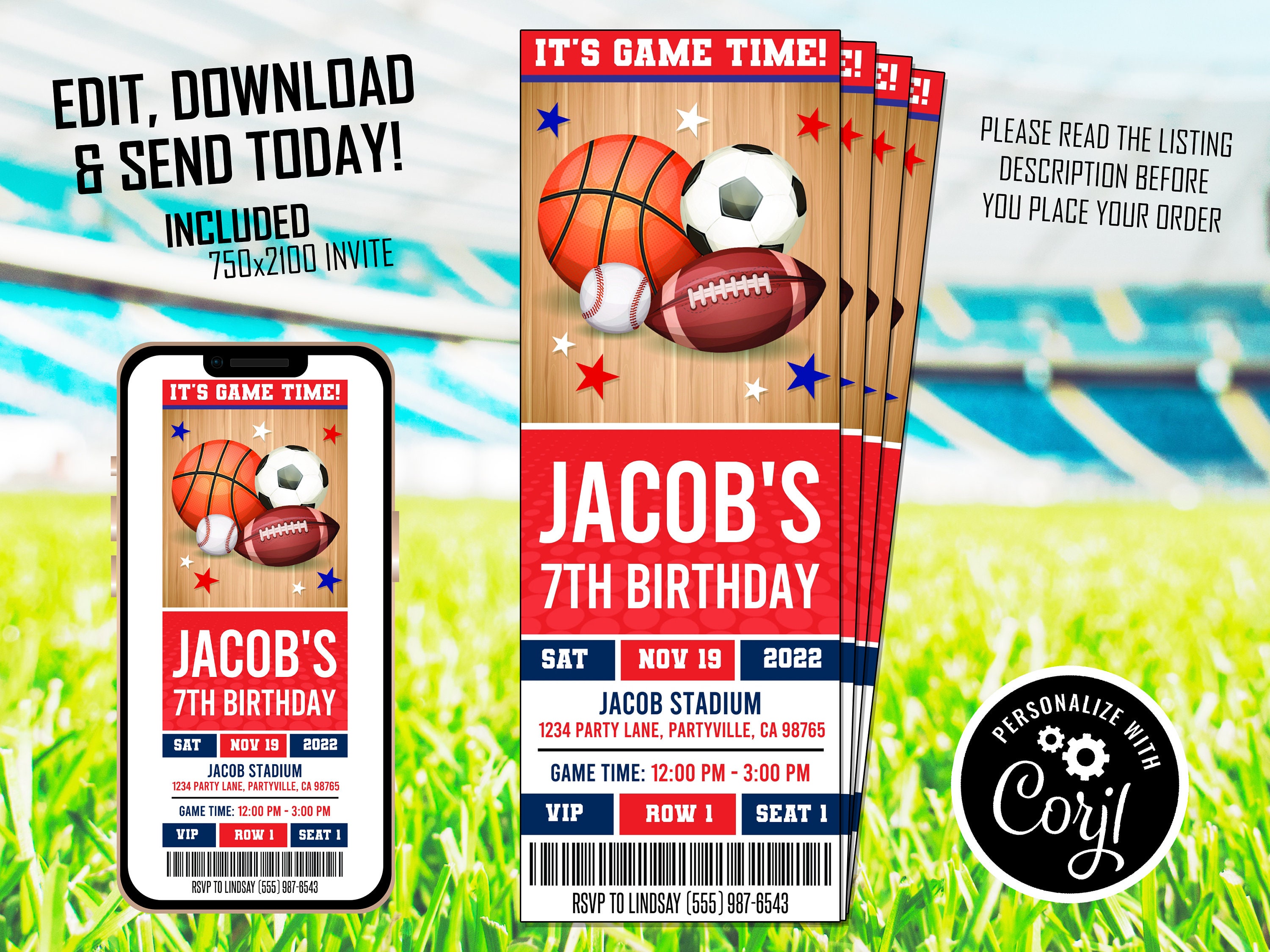 Halftime Football Raffle Ticket Template – Sports Invites