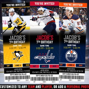 NHL New Jersey Devils Ticket Birthday Invitation